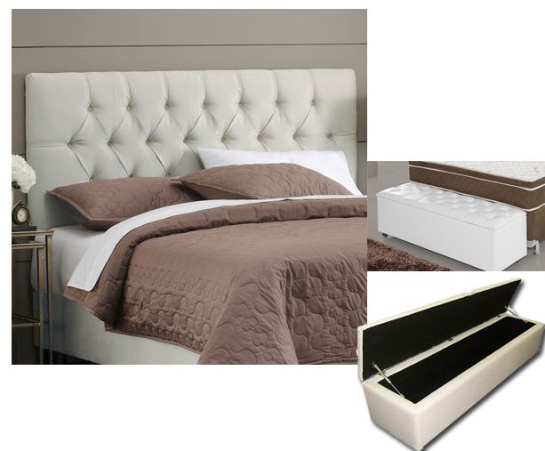 Cabeceira Painel Com Puff Baú Para Cama Casal 1 40m R Bau De Cama Casal ~ Cabeceira Painel Com Puff Baú Para Cama Casal 1 40m R