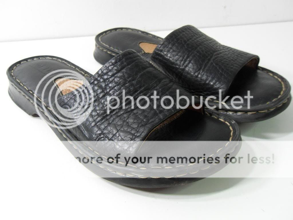   Womens 6/36.5 Black Slides Clogs Open Toe Sandals Dress Shoes  